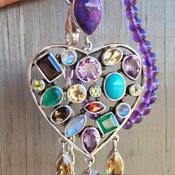 Nicky Butler NB Sterling Heart RAJ Collection Turquoise Pendant #15/750 Necklace - Picture 11 of 14